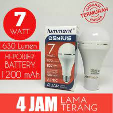 LAMPU EMERGENCY LUMMENT 7 WATT LAMA TERANG LAMPU ANTI PADAM