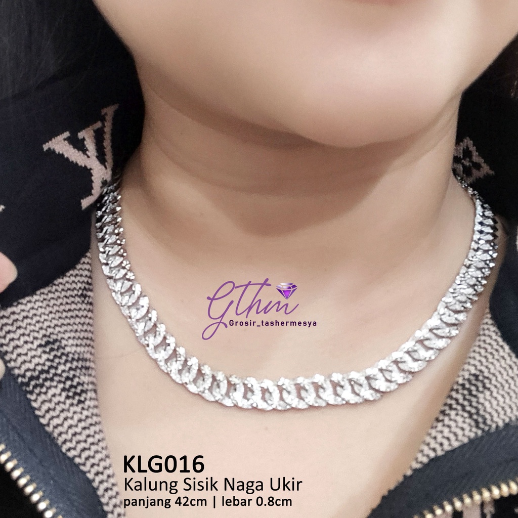 Kalung Sisik Naga Ukir Mewah Stylish Anti Karat Cocok Untuk Pesta Kondangan Perhiasan Import Premium KLG016 GTHM