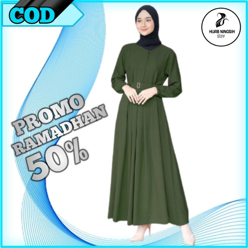 GAMIS TREND MODEL TERBARU DRESS MUSLIM HIJAB MONNA BELT