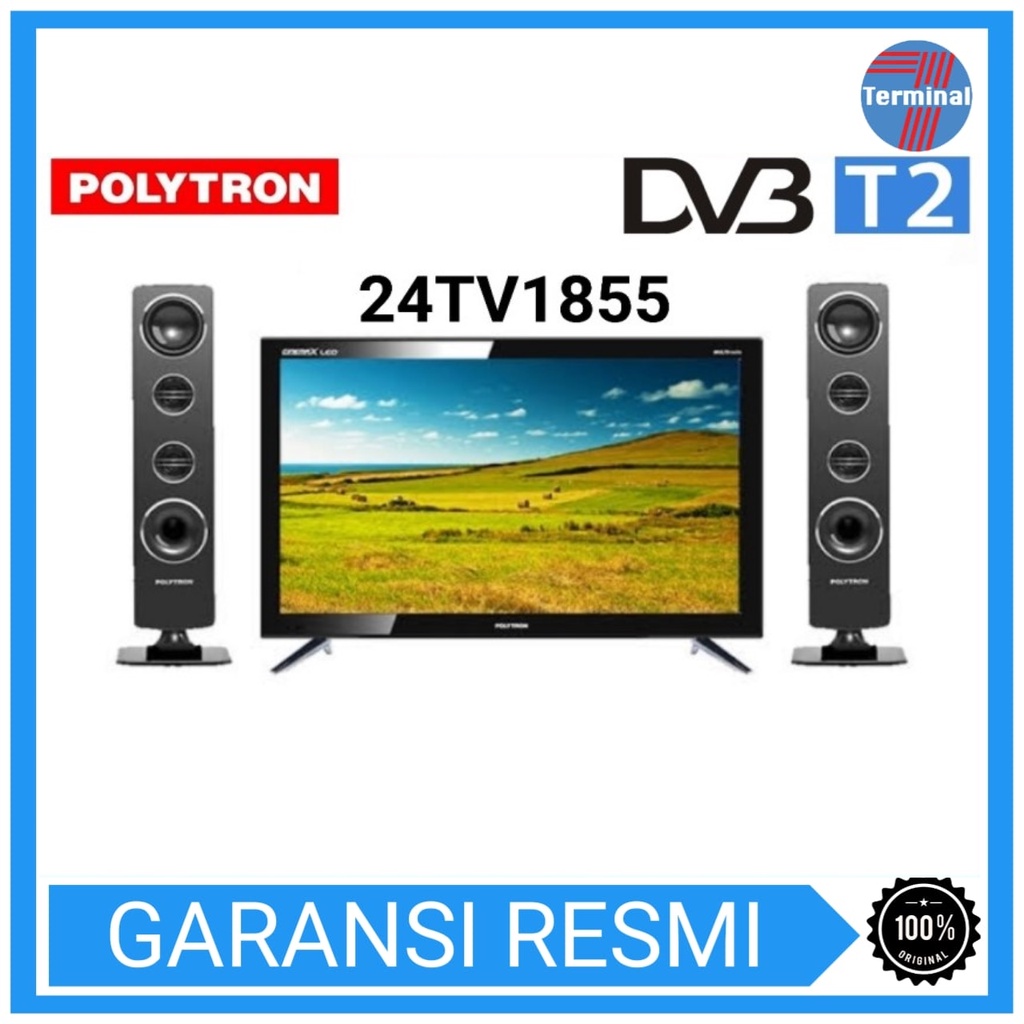 POLYTRON LED Digital TV 24 Inch 24TV1855 + Tower Speaker