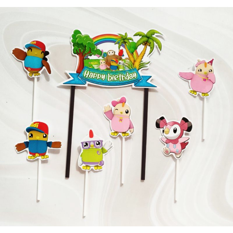 satu set hiasan kue ulang tahun cake topper toper karakter didi and friends DIDI & FRIENDS