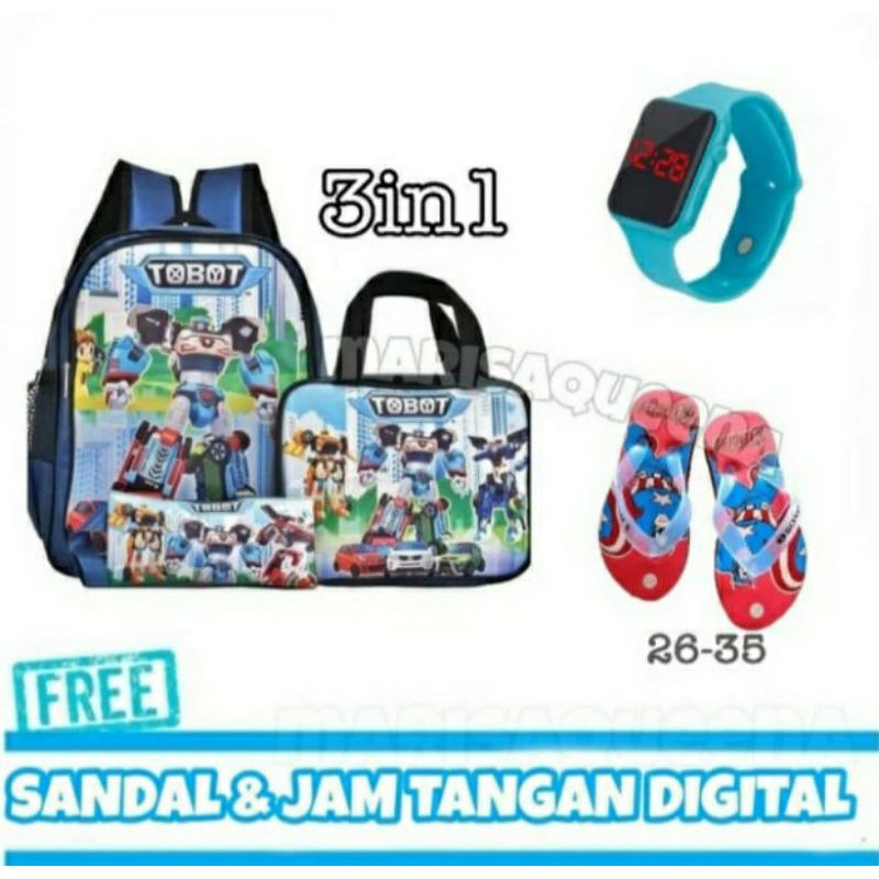 tas rangsel sekolah tk dan sd/tas anak karakter tobot ultraman hero