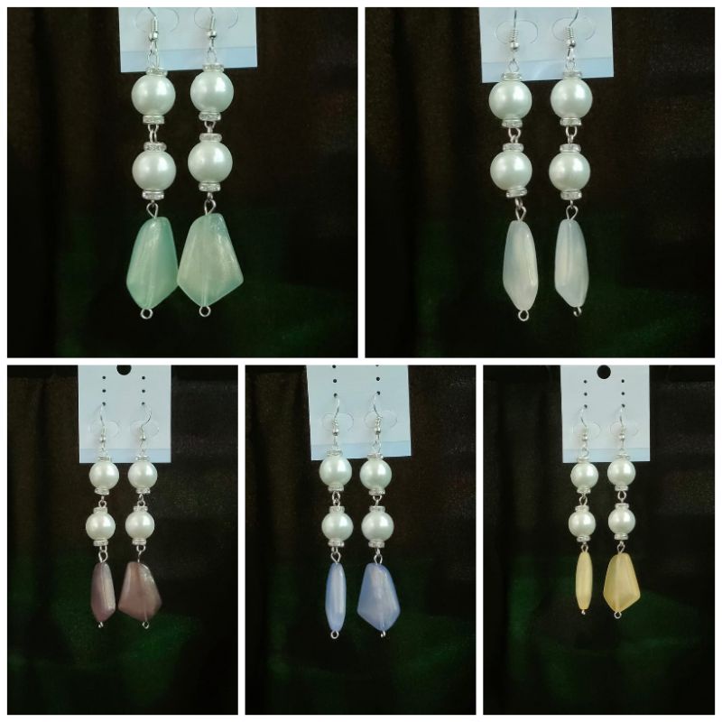 anting hijab juntai mutiara zirkon
