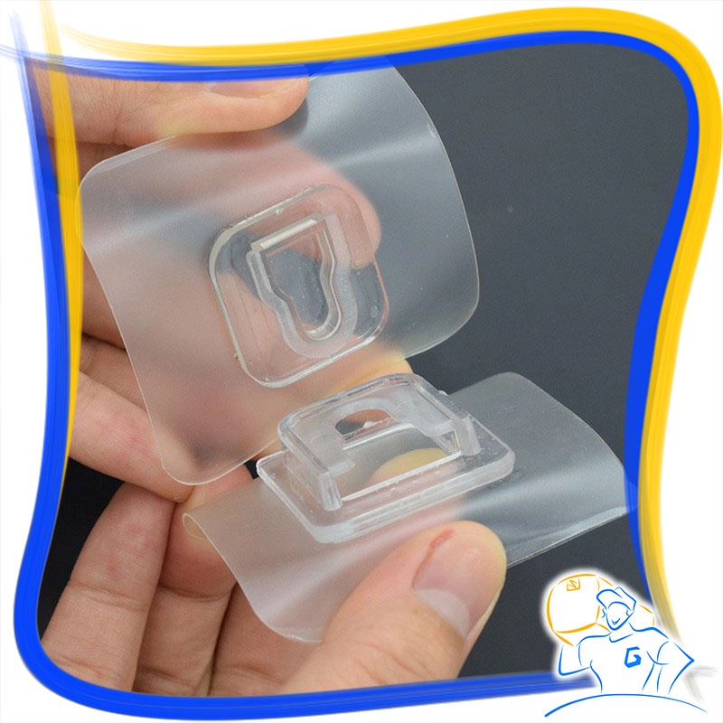 Gantungan Plus Minus Magic Hook Cadangan Stiker Lem Dinding Transparan Laci Pigura Jam Serbaguna