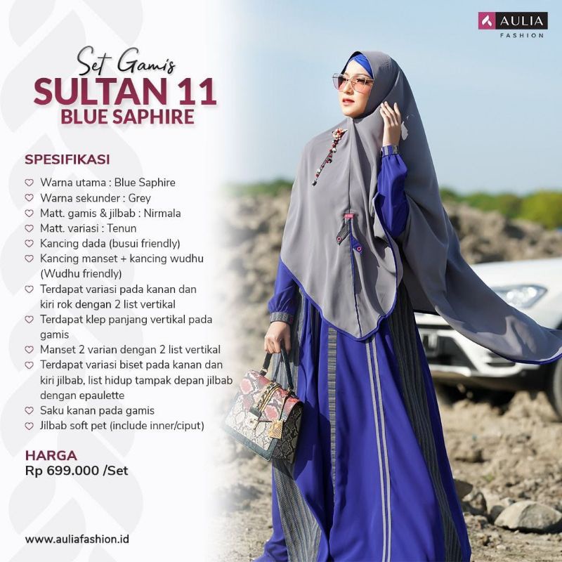 Gamis Set Hijab Syar'i Terbaru ORI Aulia Fashion SULTAN 11
