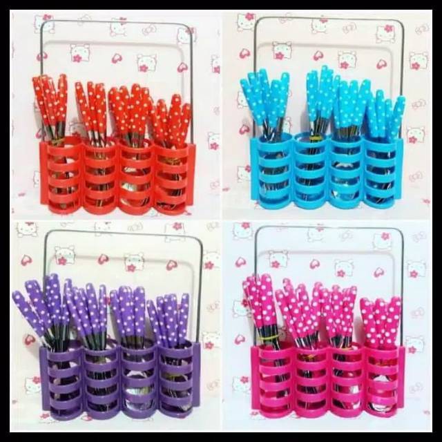 

BEST SELLER (Free Bubble Wrap) Sendok polkadot 1set 24pcs.