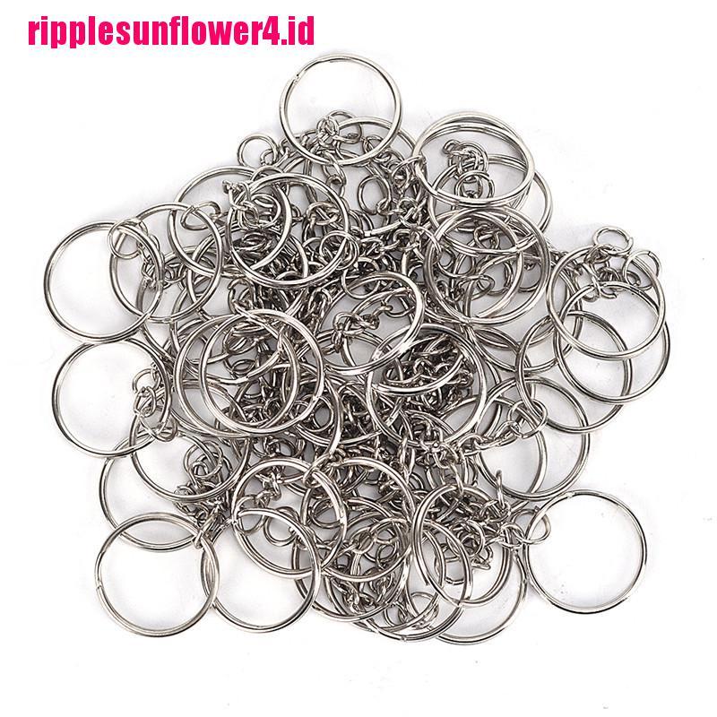 50pcs Gantungan Kunci Split Warna Silver