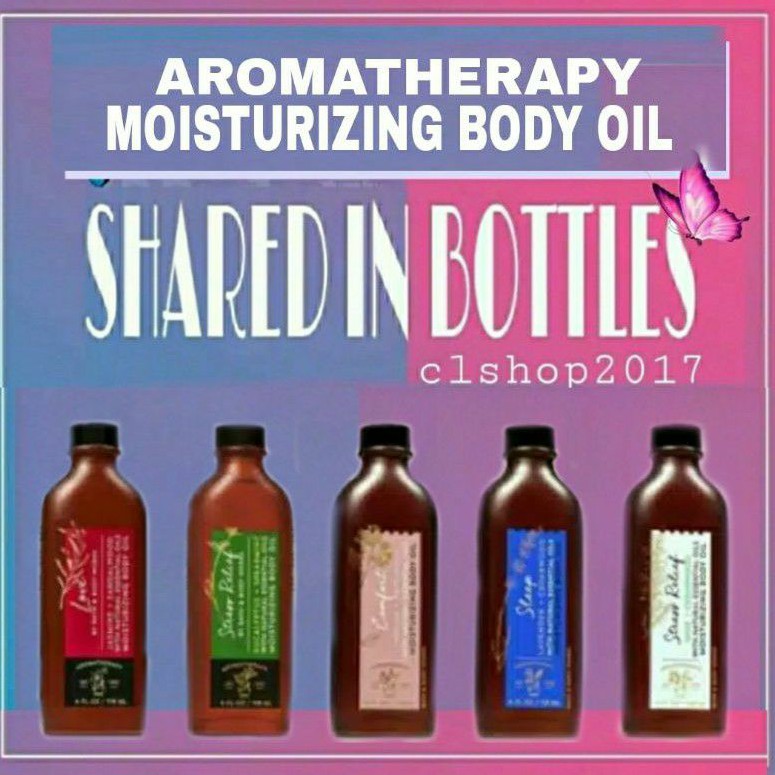 BATH &amp; BODY WORKS BBW AROMATHERAPY MOISTURIZING OIL MASSAGE OIL SHARE IN BOTTLEOF 10 ML jasmine sandalwood sage cedarwood