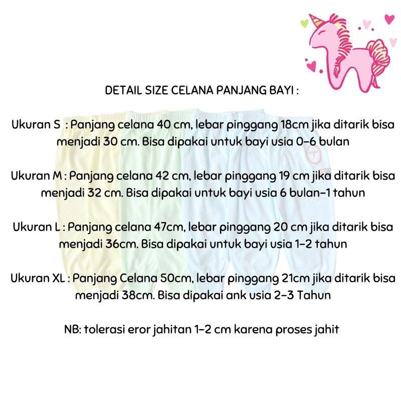 Celana Panjang Bayi Baby Newborn Polos