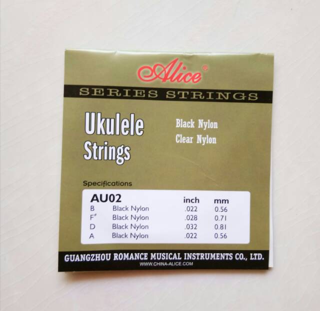 Senar ukulele Alice AU02 black nylon 1 set nilon