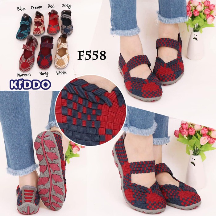 Promo kiddo f558 ori sepatu rajut import flat