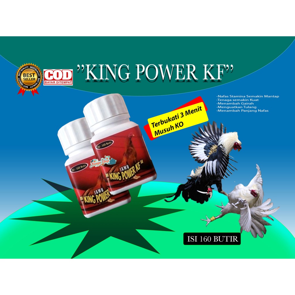 JAMU AYAM KING POWER KF JAMU AYAM LAGA DAN BURUNG-DOPING AYAM LAG, AYAM ADUAN, JAMU, PENGUAT TULANG,