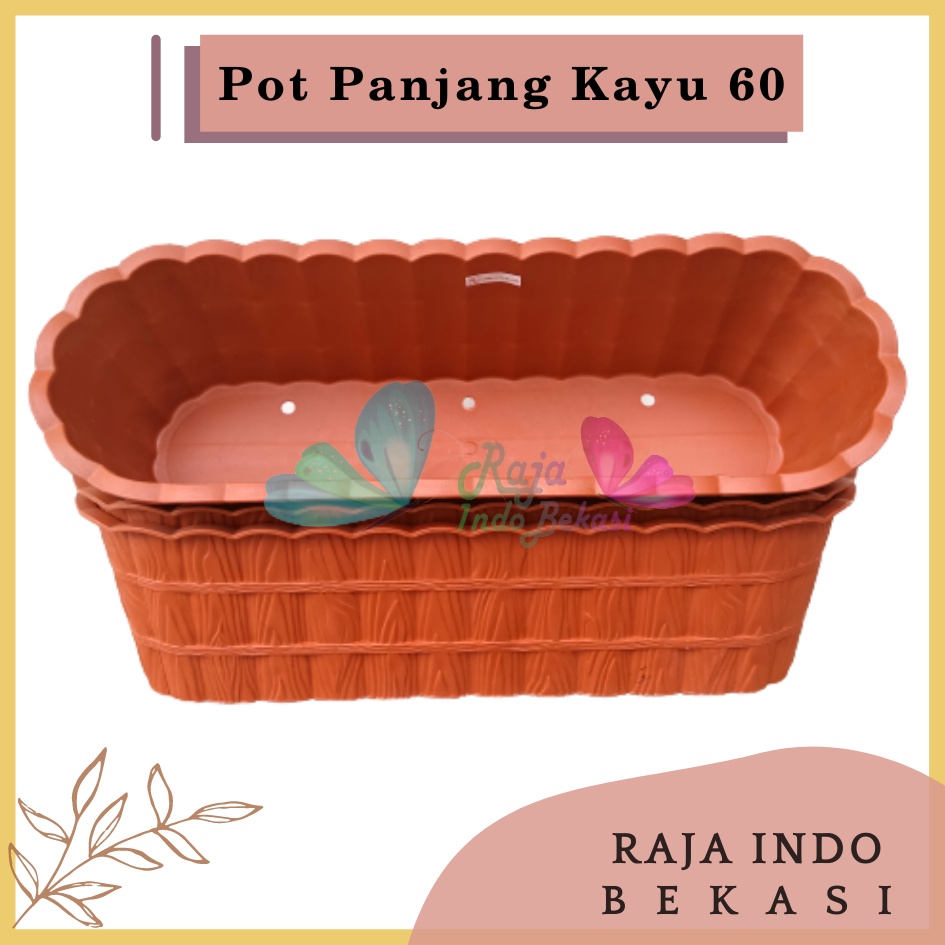 Rajaindobekasi Pot Segi Panjang Kayu 60 Coklat Merah Bata CJP Pot Segi Persegi Panjang Plastik 60 70 Cm Besar Murah Pot Bunga Segi Panjang  Besar Hitam Putih