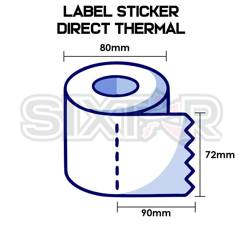 

Direct Thermal Label Sticker 72x90x300 1Line Core 1.5 inch Stiker Resi Barcode