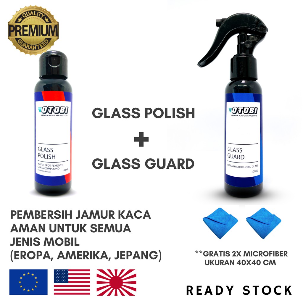 Paket Hemat Pembersih Kaca + Glass Guard Polish Kerak Compound Jamur Waterspot Remover Kit