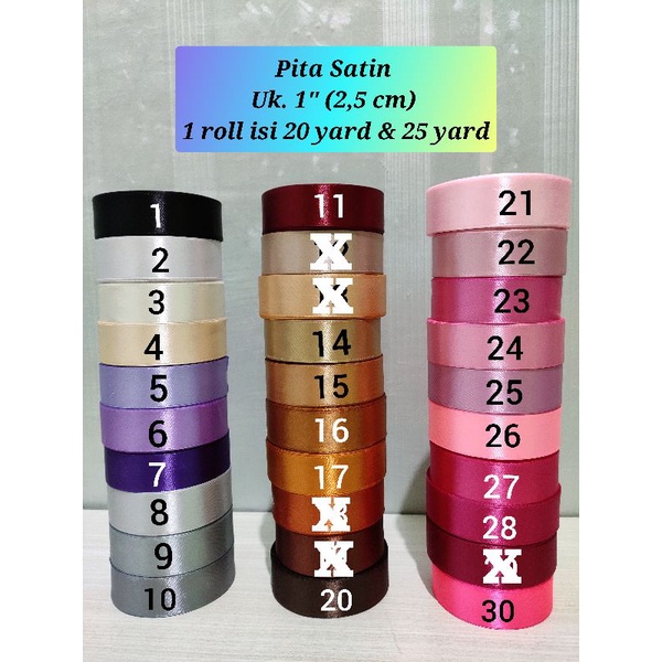 Pita Satin 1 inch /Lebar 2,5 cm