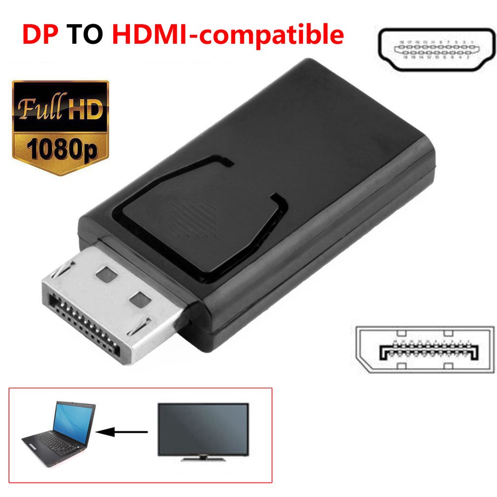 DP to HDMI display port laptop ke HDMI adapter adaptor DP M to HDMI F male female laki cowok cewek 4K Dp To Hdmi-compatible 4K Adapter Displayport Revolution Hdmi-compatible Female Dp To Hdmi-compatible For PC TV Projector