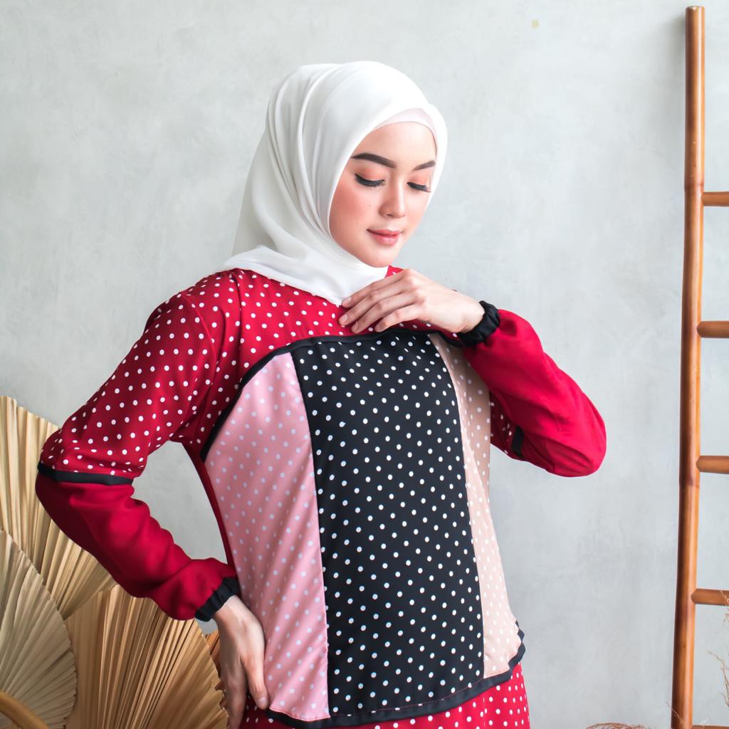 DISKON / ARUMI POLKA - / DRES MURAH / GAMIS MURAH / DRES MUSLIM /  / DRESS /DRESS POKADOT