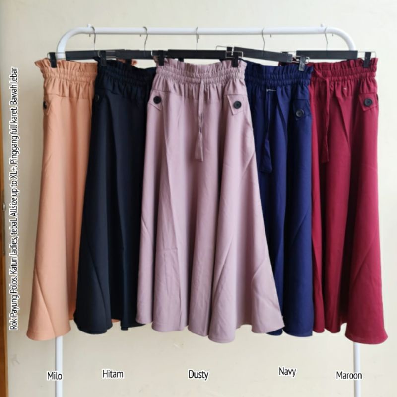 Rok Payung Polos Bahan Katun