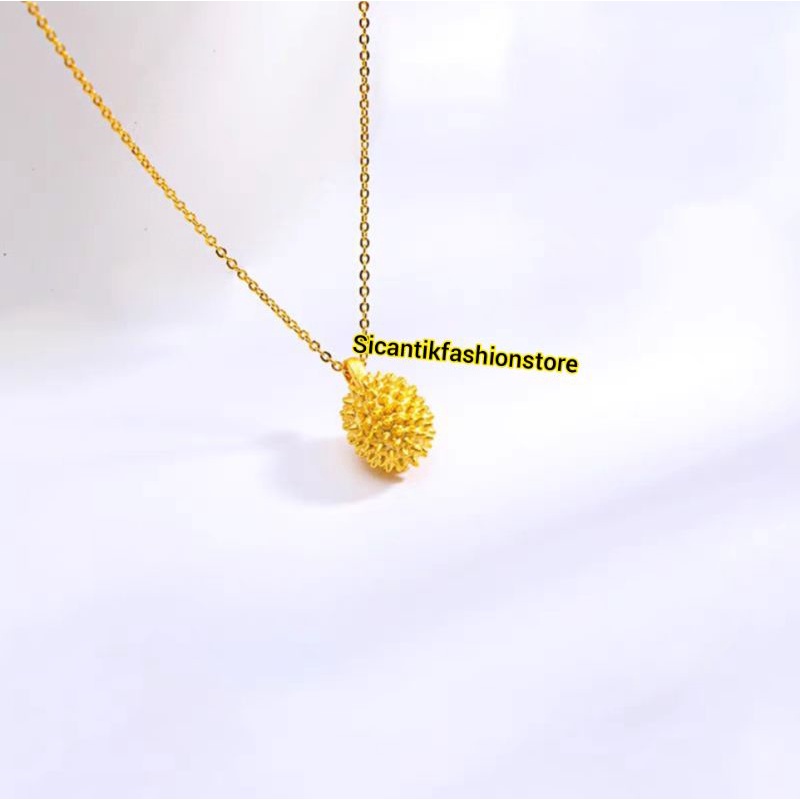 Kalung Titanium Wanita Liontin Model Durian Terbaru Terlaris Anti Karat Selamanya Kalung Wanita Gold Liontin Durian Liontin Gold Duri Fashion Wanita Kalung Plus Liontin Durian