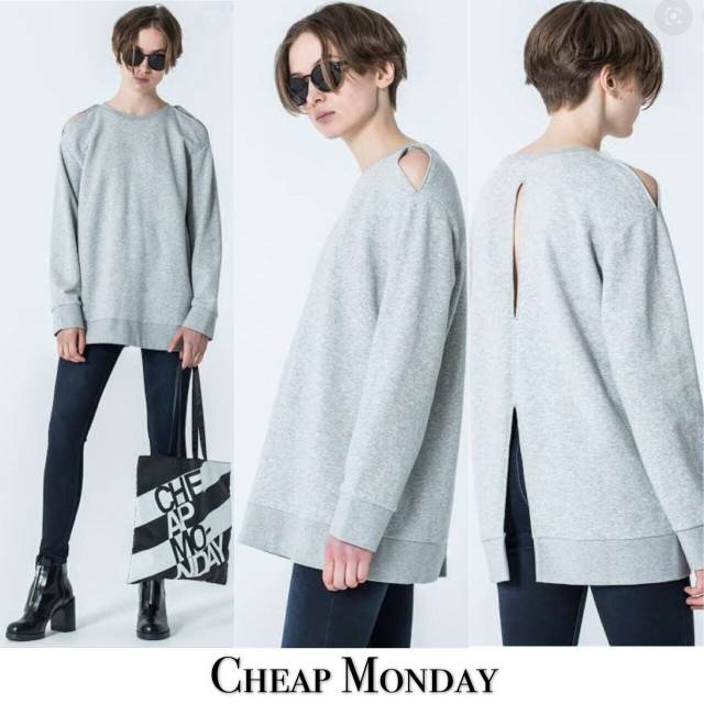 cheap monday sweatshirt Black&amp;grey