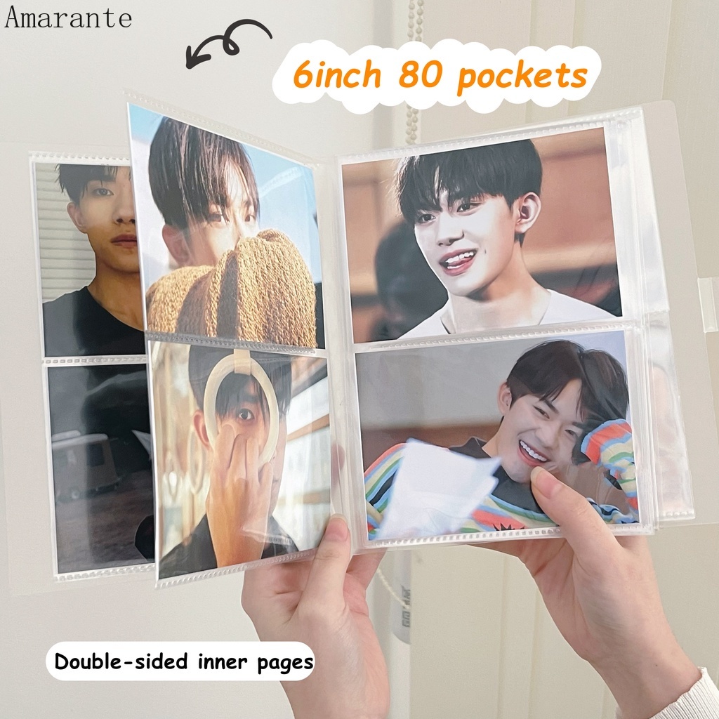 Buku Album Foto / Kartu Pos 80 / 160 / 240 Grids Frosted Bahan PP Ukuran 3 / 6 Inci