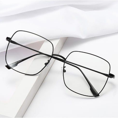 Kacamata Kotak Fesyen Wanita Pria Frame Besi Elegan Retro Vintage Kaca Mata Optik Anti Radiasi Persegi Style Korea Bingkai Petak Eyeglasses Kcamata Peria Antiradiasi Komputer Dan Hp Baca LensBlu Anti Silau  Sinar Matahari UV400 COD KCP8