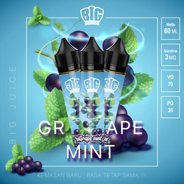 LIQUID FREEBASE MURAH GRAPE MINT NIC 3