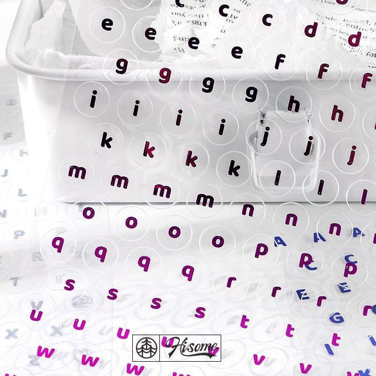 

[M9Q➹] sticker letter tulisan huruf - untuk binder 3ring journal diy - bahan transparan [thehanscorn