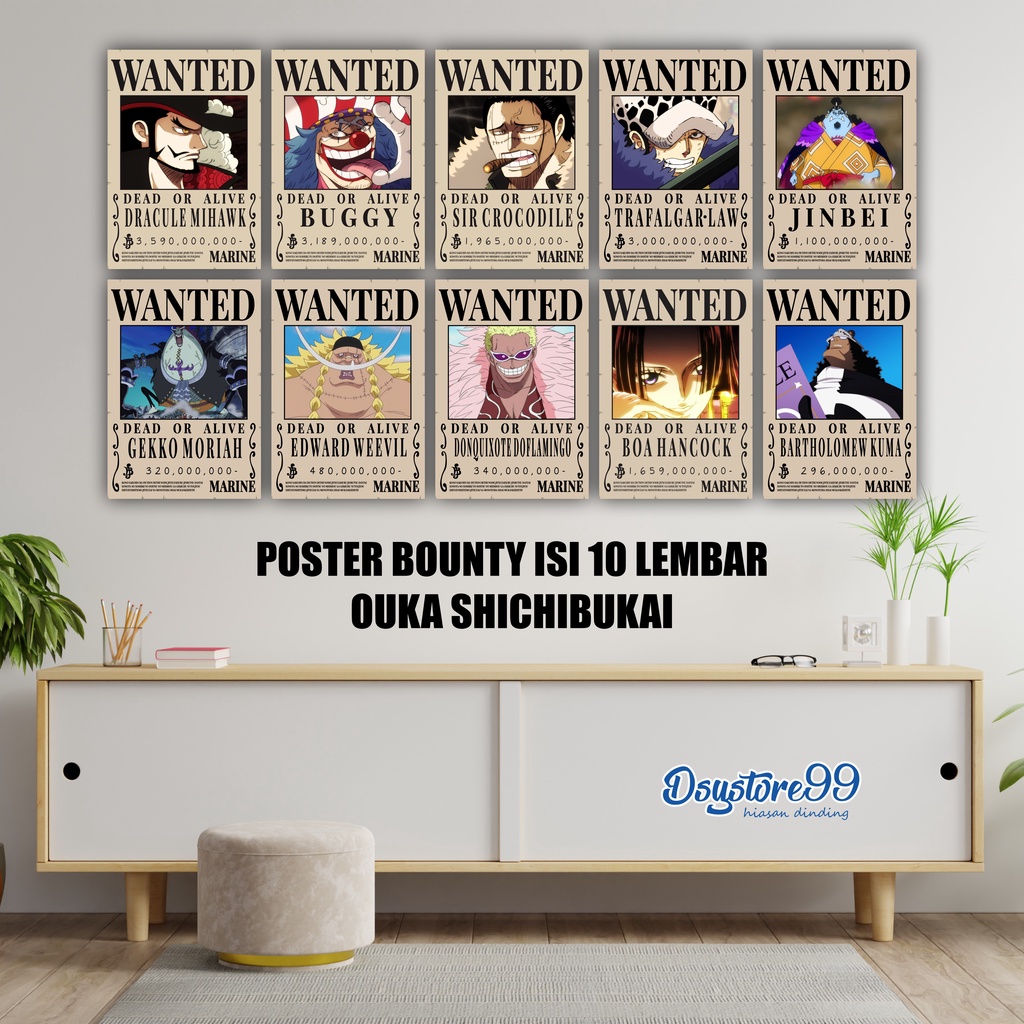 Poster Bounty One Piece Update Wanokuni A4 16 Pilihan Kru Isi 10pcs