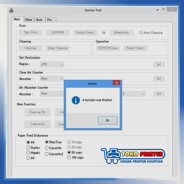 Resetter / Reset Canon G1000 G2000 G3000 Service Tool V4905 ST4905