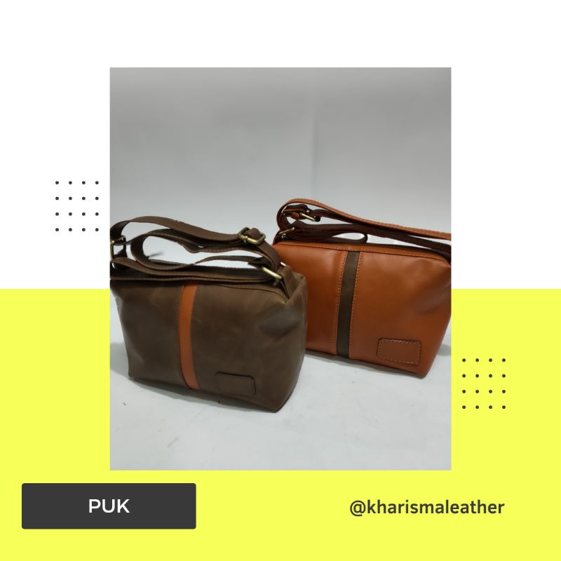 Jual Tas Kulit Asli Garut Terbaru - Tas Selempang Kulit Model PUK - Tas