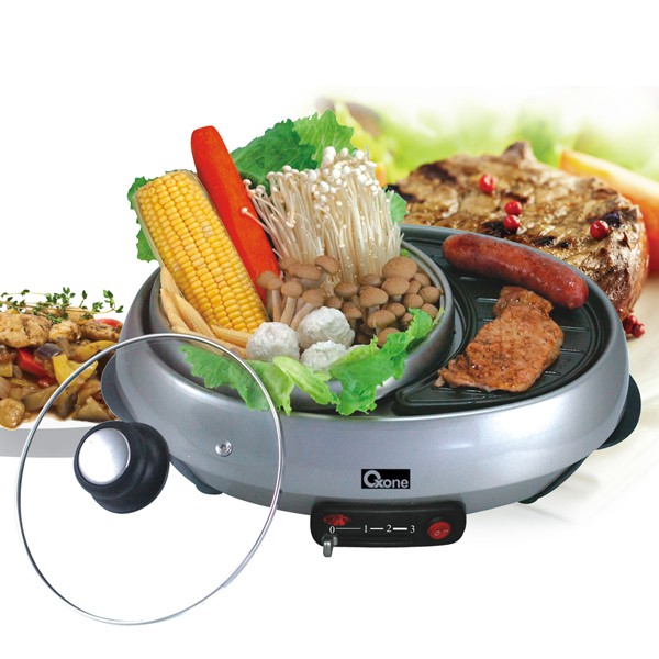 Oxone OX-612 Pemanggang Electric Teppanyaki &amp; Shabu-Shabu Elektrik - Hitam