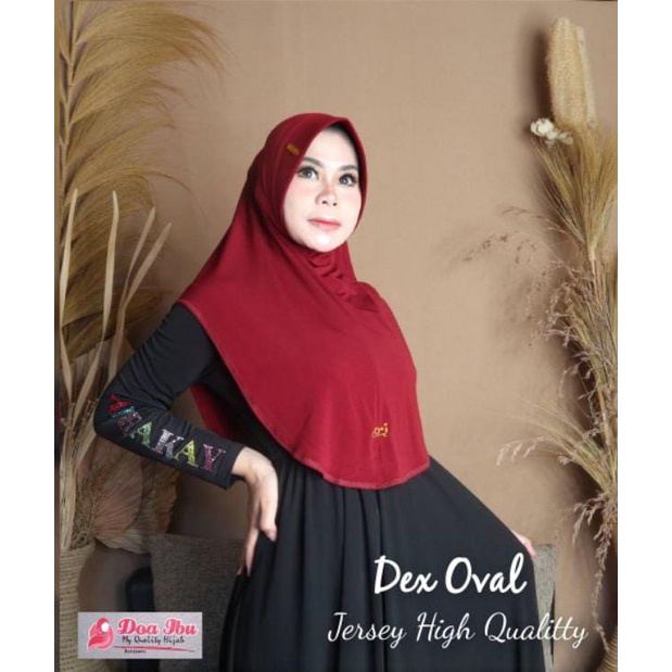 hijab instan DEX OVAL POLOS PAD INSTAN JERSEY BY. DOA IBU