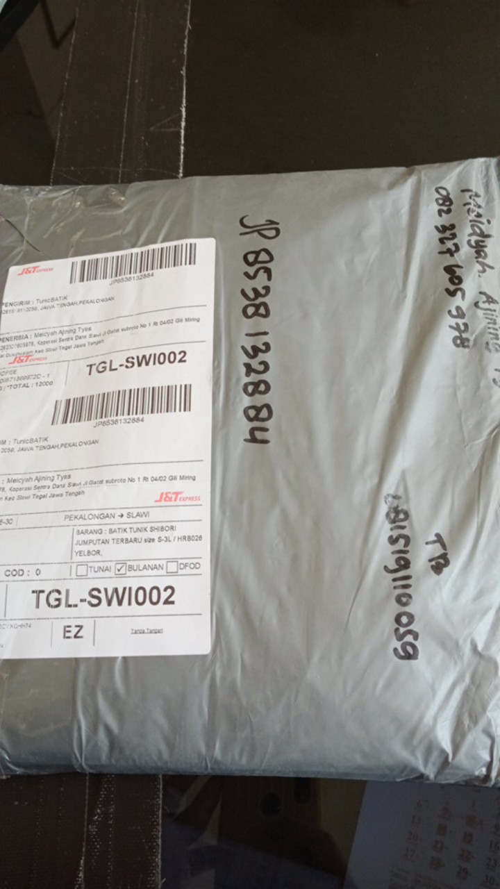 Batik Tunik Shibori Jumputan Terbaru Size S-3l / Hrb026 Yelbor