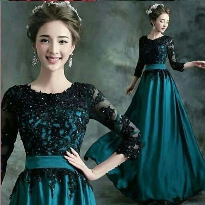 LONG DRESS ISYANA TOSCA PARTY DRESS BRUKAT KOREA  Terusan