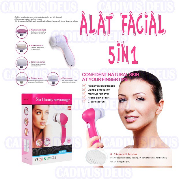 Alat Facial Wajah 5 in 1 - Face Beauty Care Massager 5in1 Cleanser Pembersih Wajah