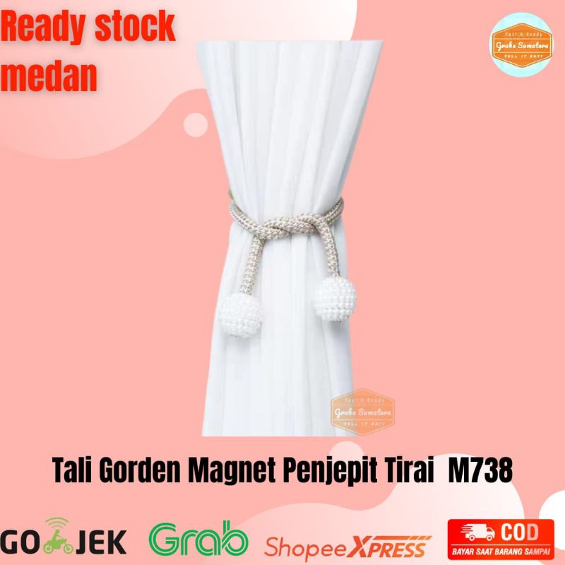 Tali Gorden Magnet Tirai/Pengikat Penjepit Magnetic/Dekorasi Jendela M738 Murah Medan