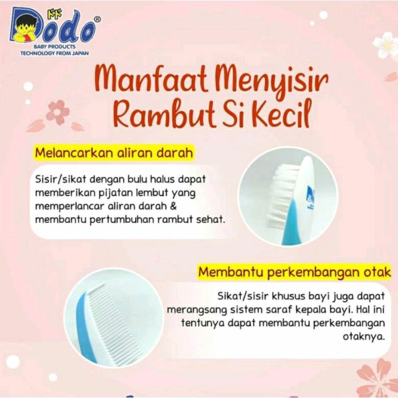 Sisir Bayi 2 in 1 Soft Dodo BPA FREE | Sisir Dan Sikat Lembut Baby Newborn Comb And Brush 0+m Dodo