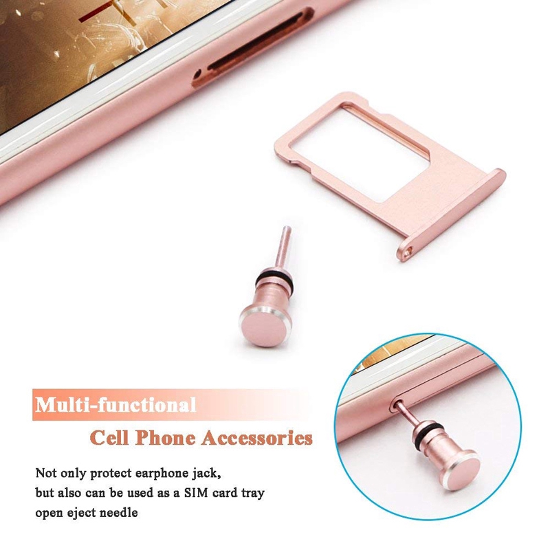 Portable Alloy Phone Anti Dust Charging Port Plug Set Accessories,USB Type-C Port and 3.5mm Earphone Jack Plug With Storage Box