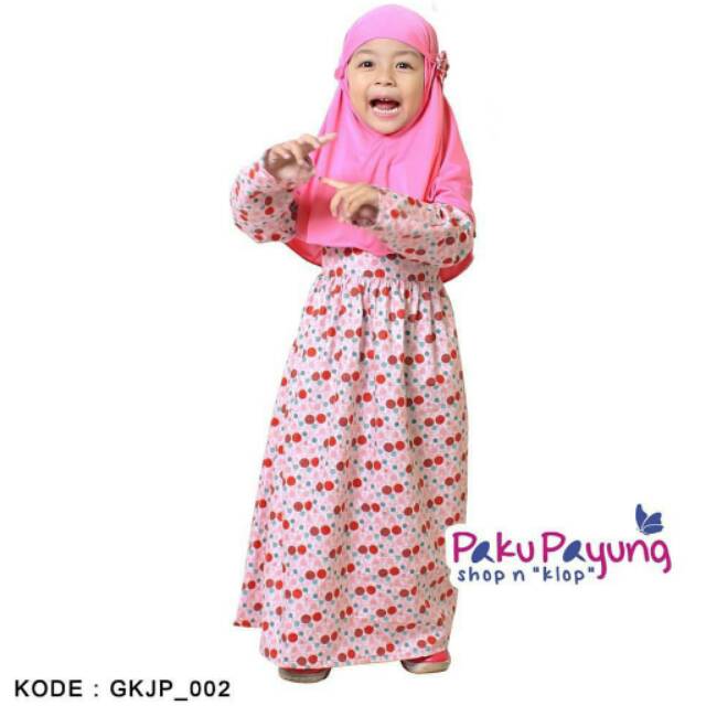 Gamis polkadot katun jepang