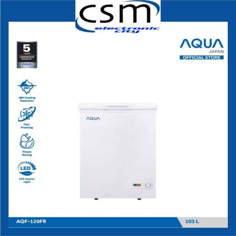 AQUA AQF 120 FR CHEST FREEZER BOX 120FR LEMARI PEMBEKU 100 LITER