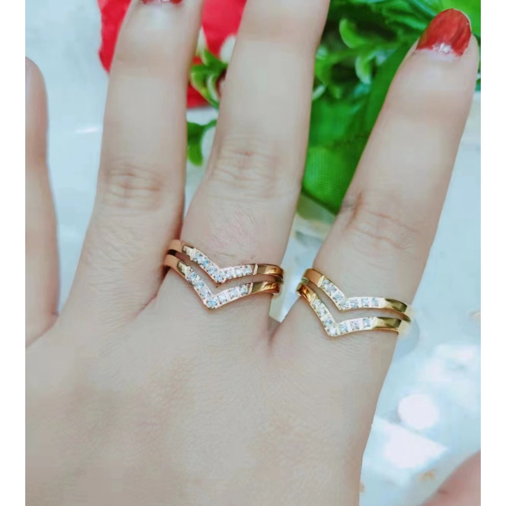 Cincin CC Titanium Permata Perhiasan Fashion 205