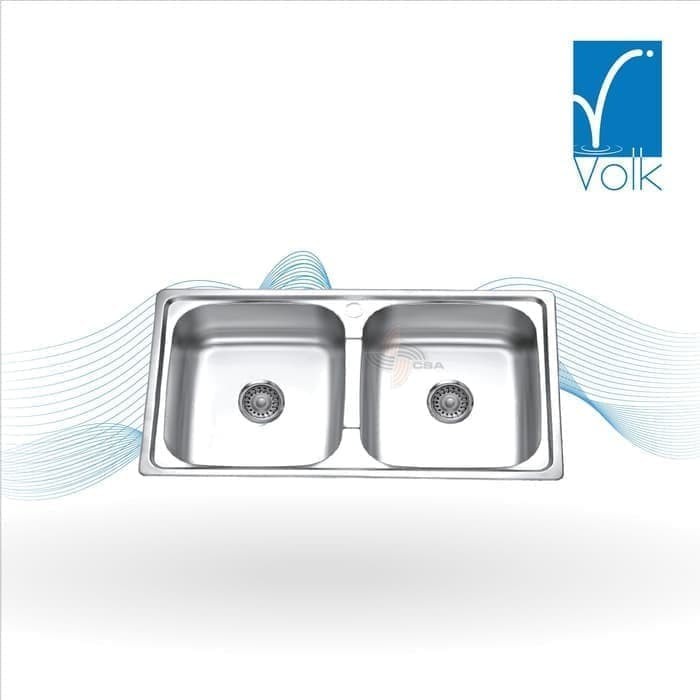 TERLARIS VOLK WO8047 KITCHEN SINK BAK CUCI PIRING 2 LUBANG