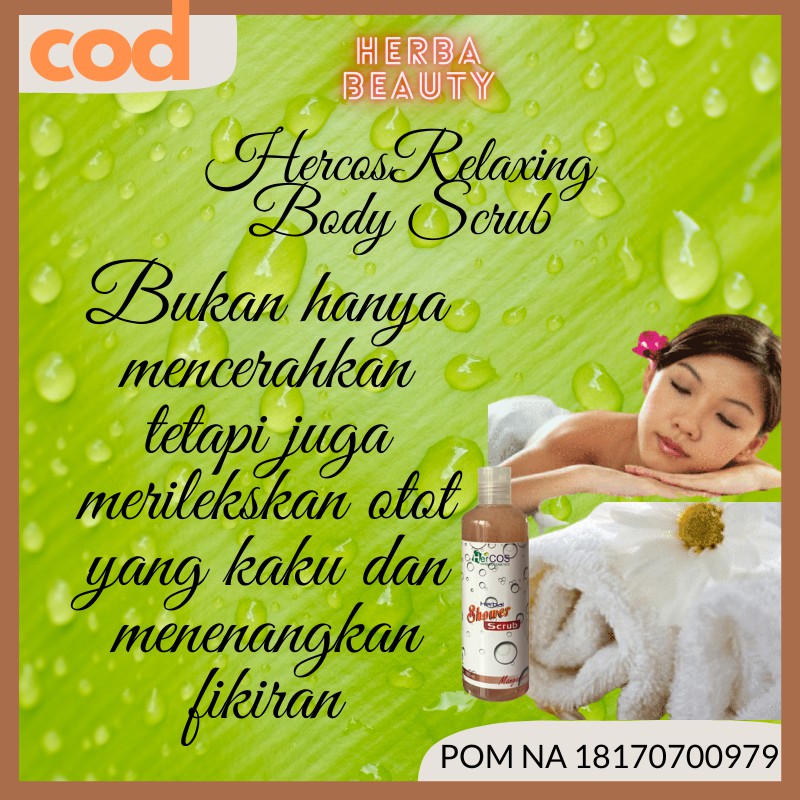 Lulur Badan Pemutih dan Penghalus Kulit Tubuh Shower Scrub HERCOS ORIGINAL HERBAL Untuk Relexsasi