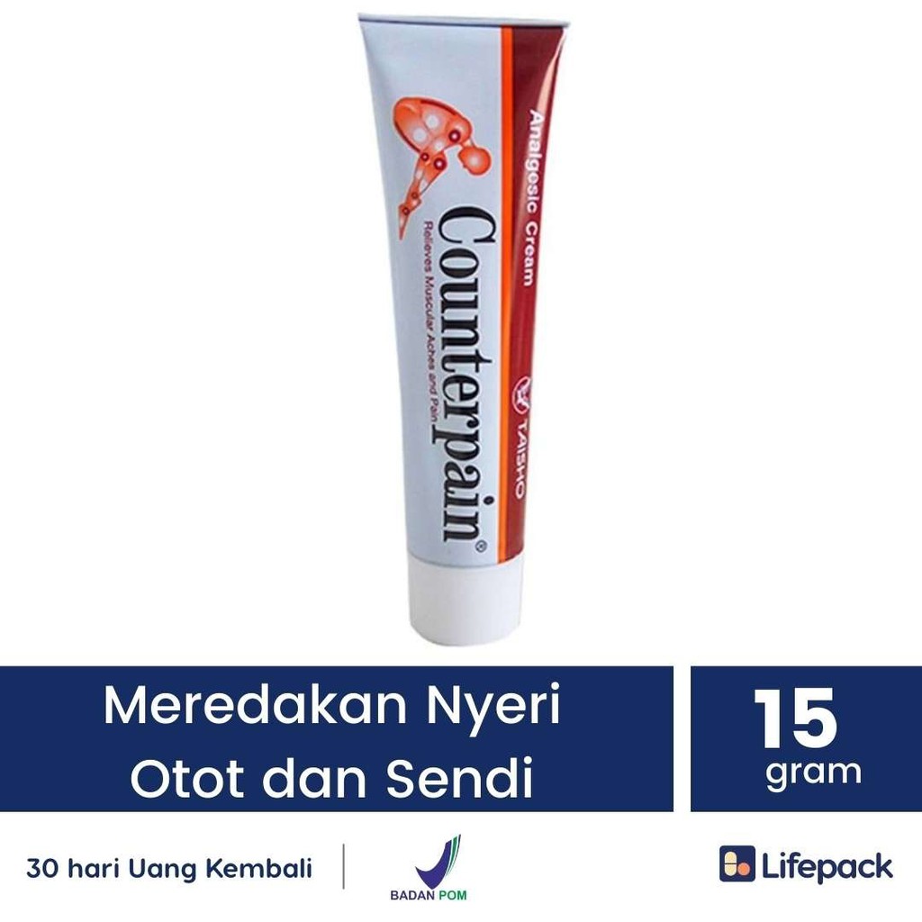 Counterpain Cream - Krim Pereda Nyeri Otot / Nyeri Sendi - Lifepack-15 Gram