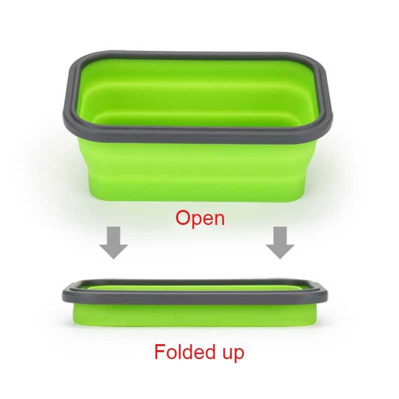 Kotak Makan Tempat Makanan Foldable Healthy Bento Folding Lunch Box 800ml Lipat Silicone