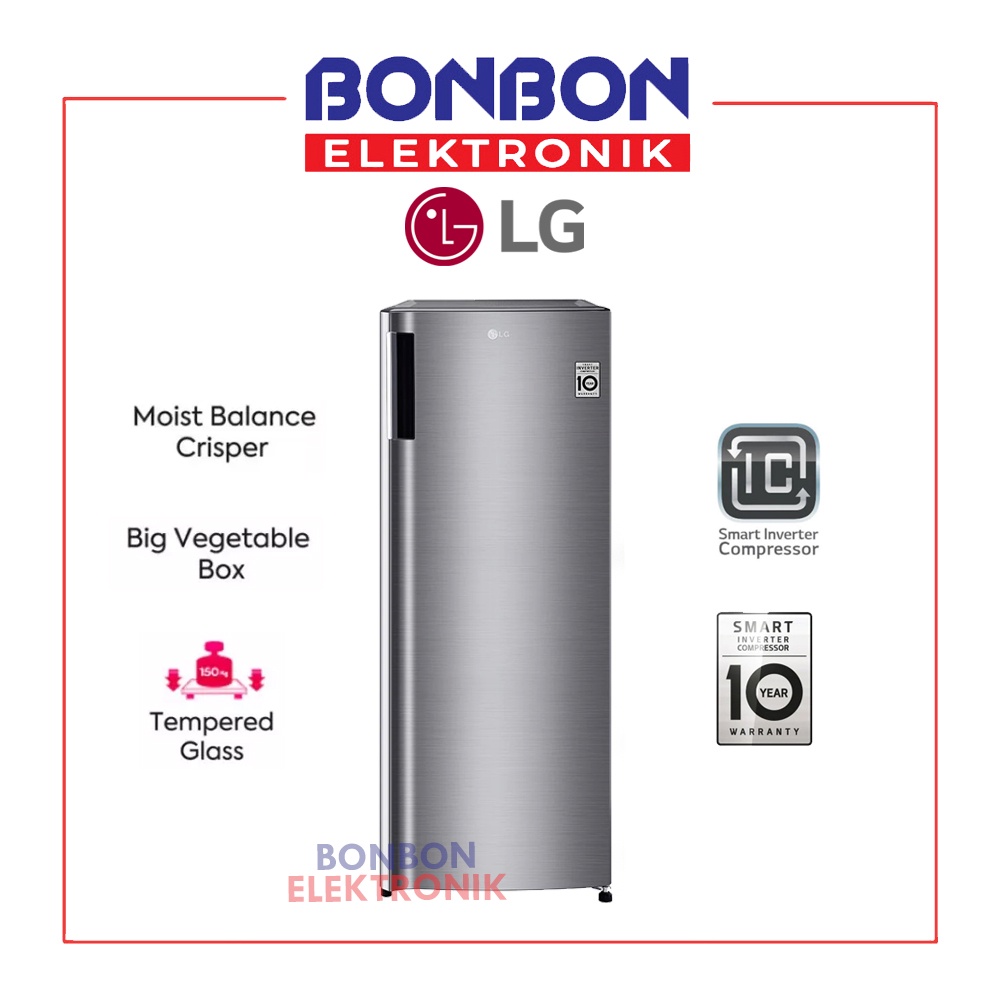 LG Upright Freezer GN-INV304SL 165L nett Smart Inverter Compressor