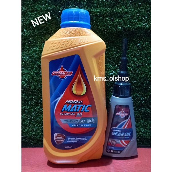 Paket Oli Federal Ultratec Matic 10W-30 800 ml dan Oli Gardan Gear Federal 120 ml Original