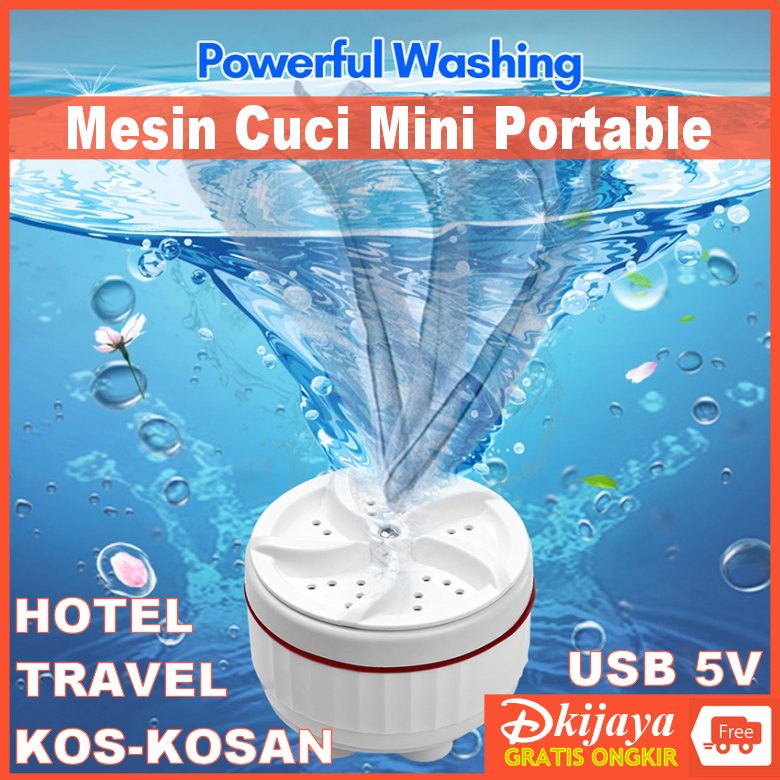 Mesin Cuci Mini Portabel USB 5V Kabel Turbo Travel Home Ultrasonik Turbine Travel Hotel Kos Kosan